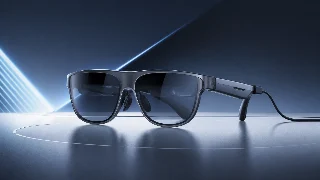 AI-generated editorial concept illustration representing RayNeo Air 3s AR and XR Glasses; not an exact product photograph