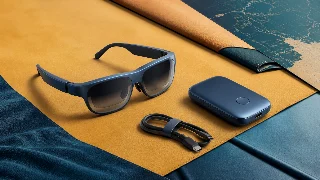AI-generated editorial concept illustration representing Rokid AR Joy Pack 2; not an exact product photograph