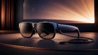 AI-generated editorial concept illustration representing Rokid Max AR Glasses; not an exact product photograph