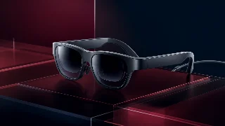 AI-generated editorial concept illustration representing VITURE Luma Pro XR Glasses; not an exact product photograph