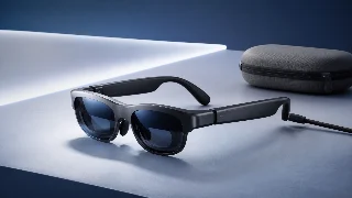 AI-generated editorial concept illustration representing VITURE Luma XR Glasses; not an exact product photograph