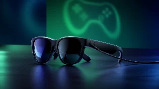 AI-generated editorial concept illustration representing VITURE One XR Glasses; not an exact product photograph