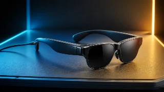 AI-generated editorial concept illustration representing VITURE Pro XR Glasses; not an exact product photograph