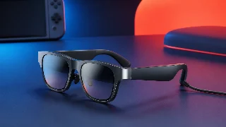 AI-generated editorial concept illustration representing XREAL Air 2 AR Glasses; not an exact product photograph
