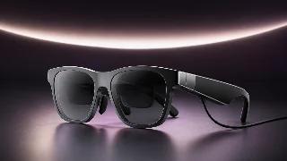 AI-generated editorial concept illustration representing XREAL One Pro AR Glasses M; not an exact product photograph