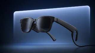 AI-generated editorial concept illustration representing XREAL One AR Glasses; not an exact product photograph
