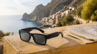 AI-generated editorial concept illustration representing Bose Frames Alto M/L; not an exact product photograph