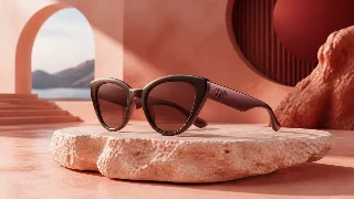 AI-generated editorial concept illustration representing Bose Frames Soprano; not an exact product photograph
