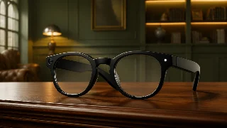 AI-generated editorial concept illustration representing Meta Ray-Ban Headliner Gen 2 Matte Black with Clear Lenses, Standard; not an exact product photograph