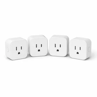 Synthetic editorial illustration for Kasa Smart Plug HS103P4 4-Pack; not an exact product photograph
