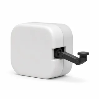 Synthetic editorial illustration for SwitchBot Bot Smart Button Pusher; not an exact product photograph