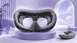 AI-generated editorial concept illustration representing BOBOVR F3 Facial Interface; not an exact product photograph