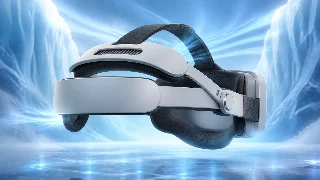 AI-generated editorial concept illustration representing BOBOVR S3 Pro Battery Strap; not an exact product photograph