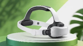 AI-generated editorial concept illustration representing KIWI design K4 Boost Battery Head Strap; not an exact product photograph