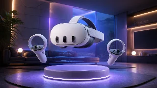 AI-generated editorial concept illustration representing Meta Quest 3 512GB; not an exact product photograph