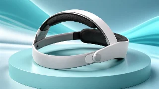 AI-generated editorial concept illustration representing Meta Quest 3 Elite Strap with Battery; not an exact product photograph